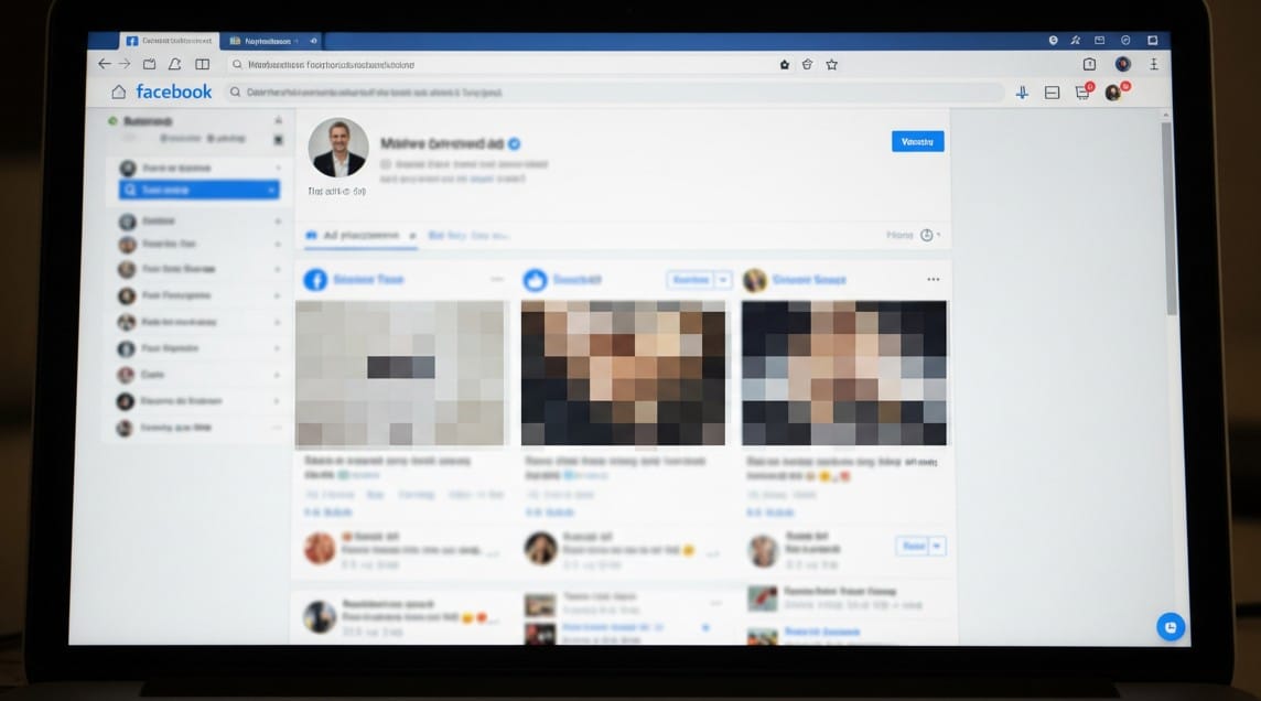 AI created image showing a facebook page