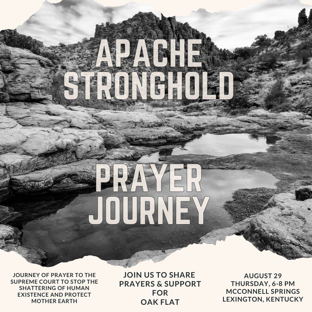 Why are we gathering at McConnell Springs with the Apache Stronghold ?