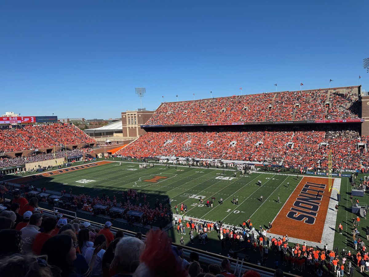 Memorial Stadium on the campus of the University of Illinois in Champaign, October 3, 2026.