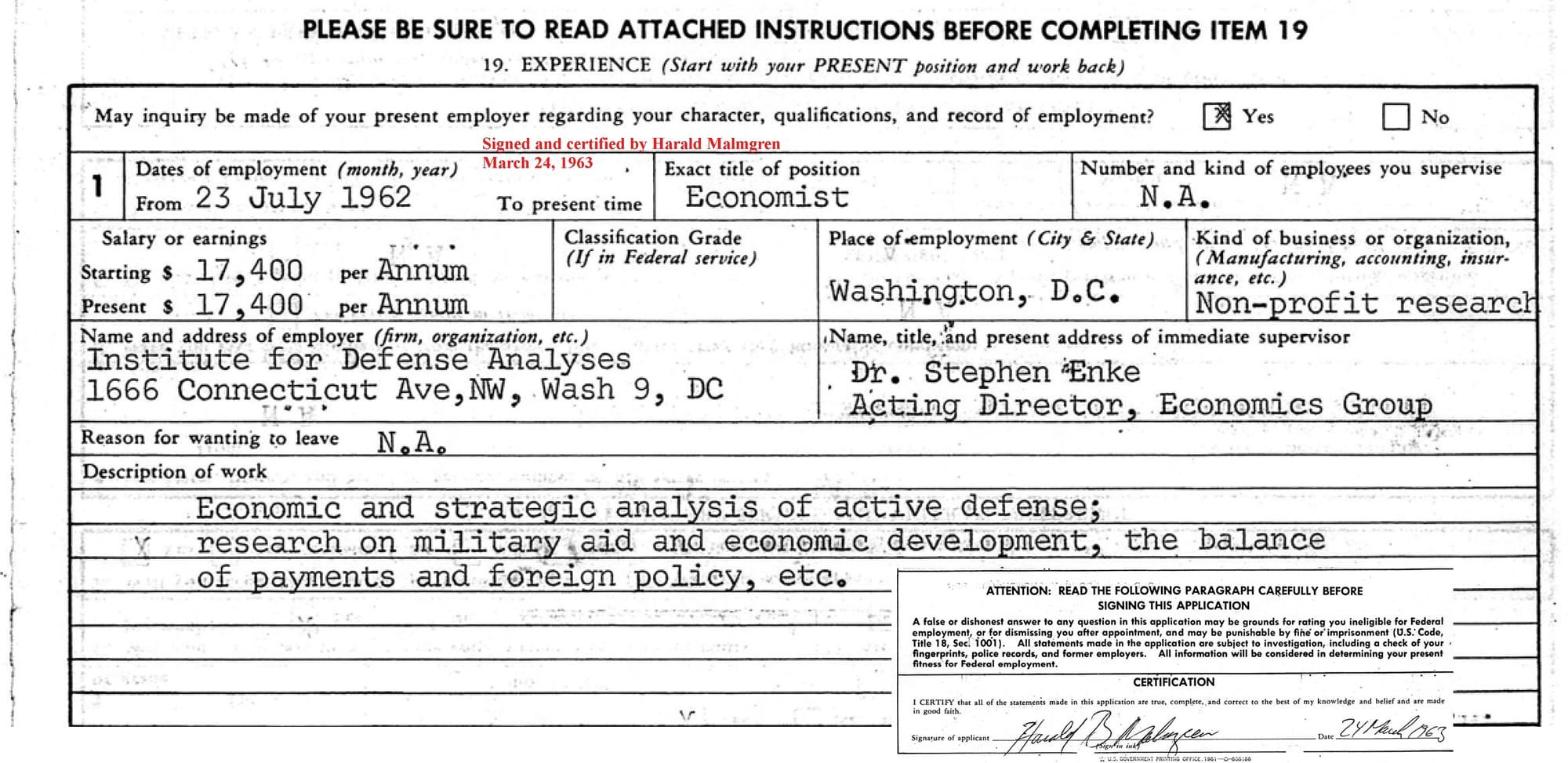 Harald Malmgren: real-world history vs. grandiose fantasy