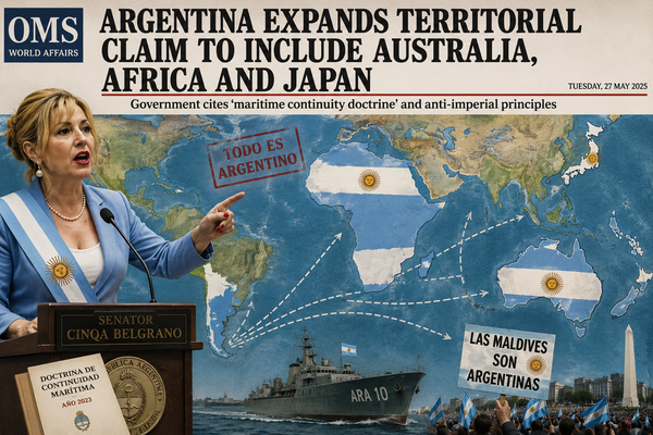 Never mind the Falklands, Argentina now claims Australia, New Zealand, Africa and Japan