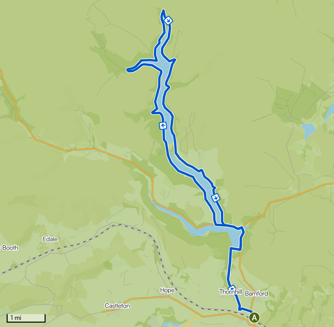 Ladybower Reservoir Route