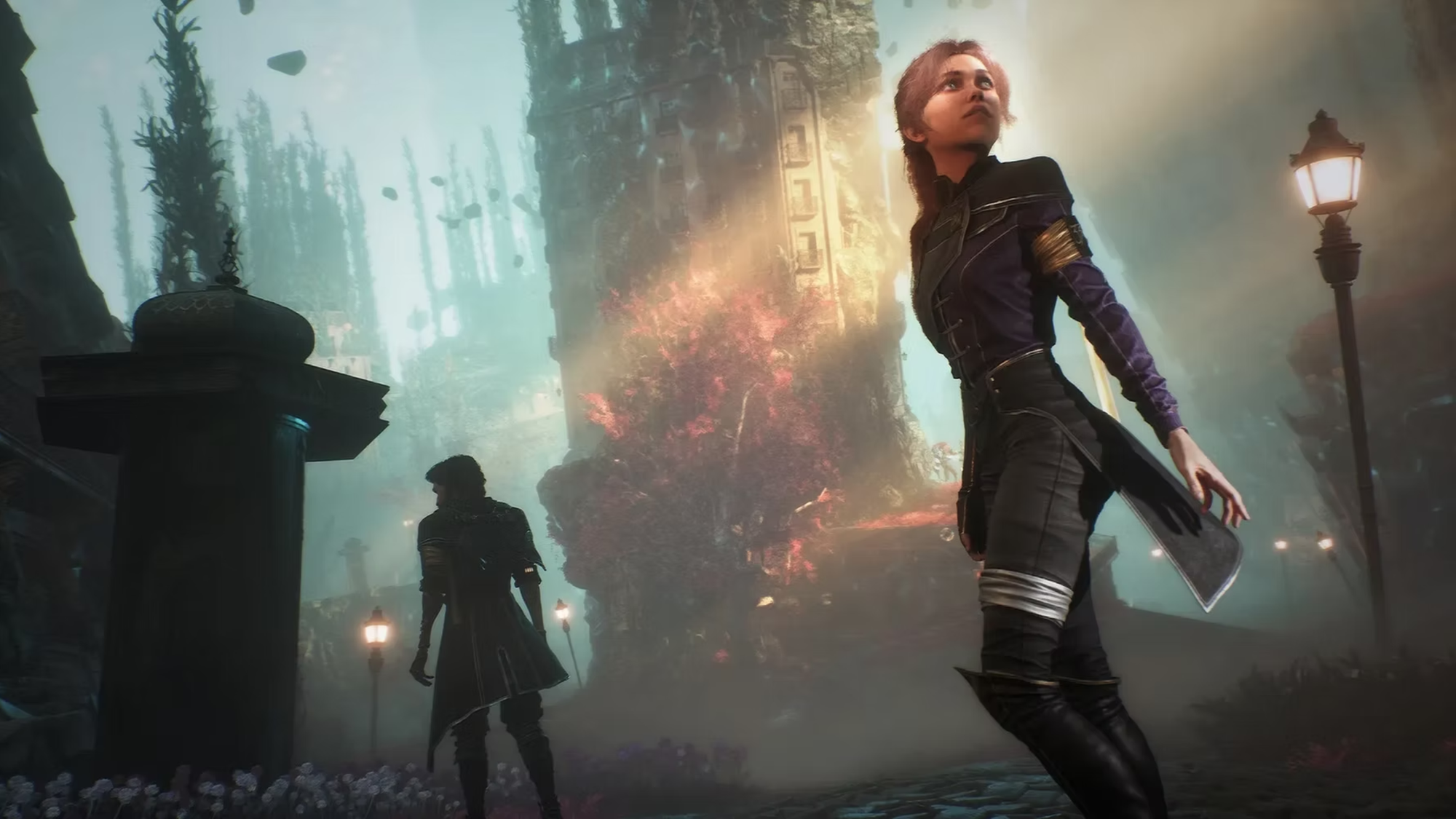 Maelle and Gustav explore the flying waters in Clair Obscur: Expedition 33