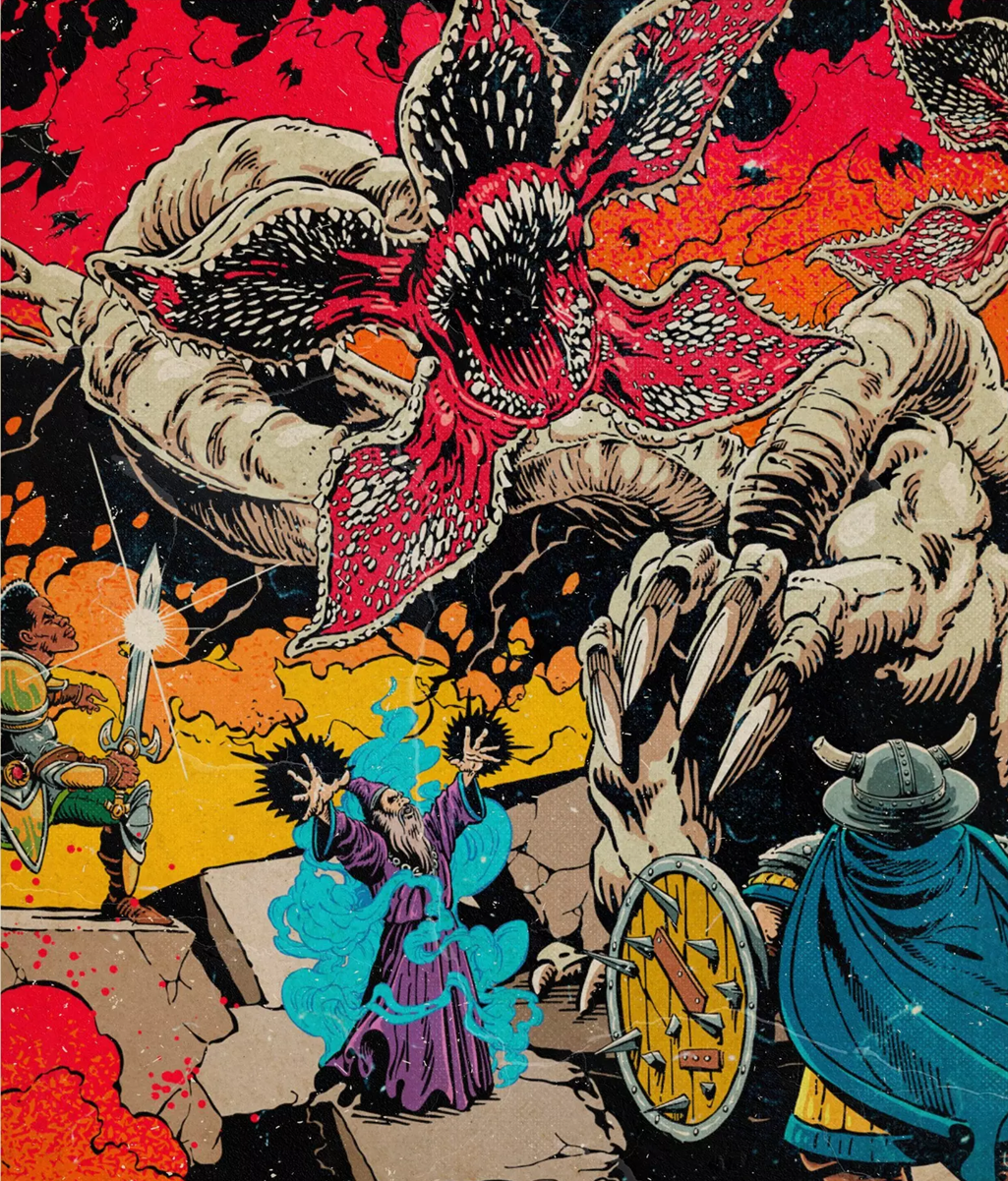 Will the Wise blasts a demagorgon with magic.
