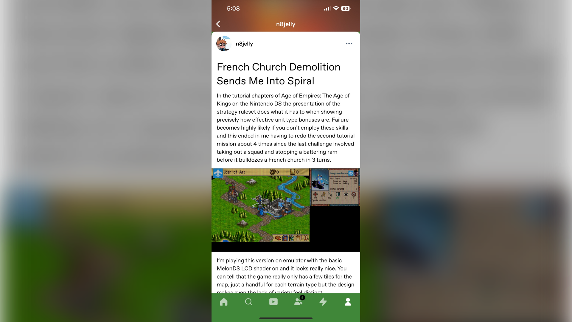 A blog entry from n8jelly on Tumblr, which is labeled, "French Church Demolition Sends Me Into Spiral."