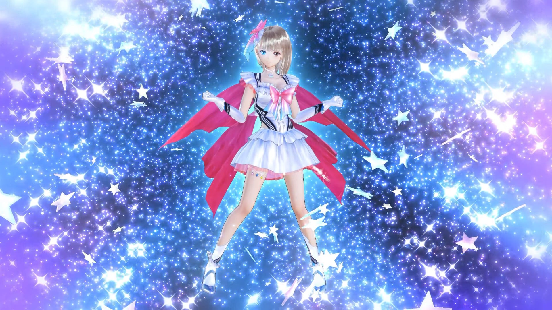 Blue Reflection Quartet screenshot showcasing Hinako's transformation in the first game.