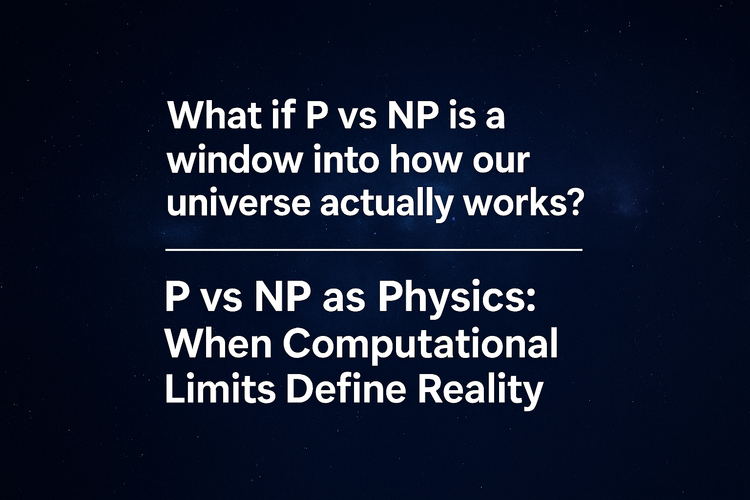 P vs NP as Physics: When Computational Limits Define Reality