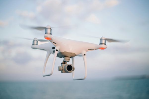 A drone flying in the air