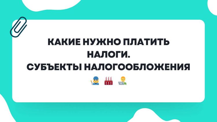 Какие нужно платить налоги. Субъекты налогообложения