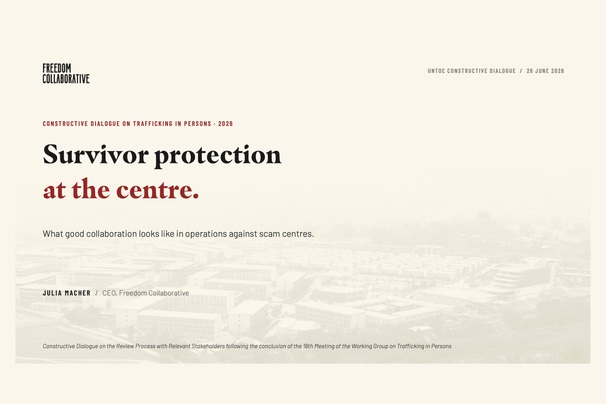 Victim protection must be built into enforcement operations from the start