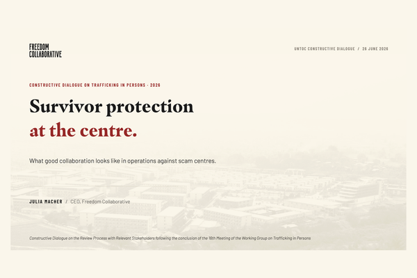 Victim protection must be built into enforcement operations from the start