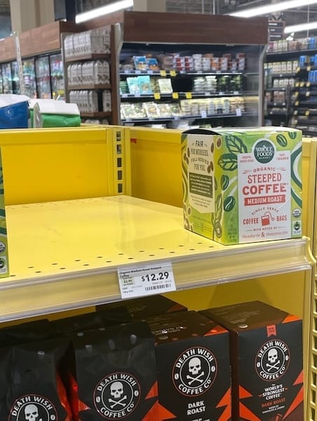 Empty Steeped Coffee Shelf