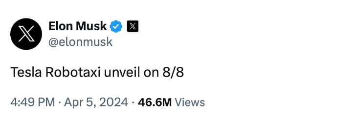 Musk Tesla Robotaxi Unveil
