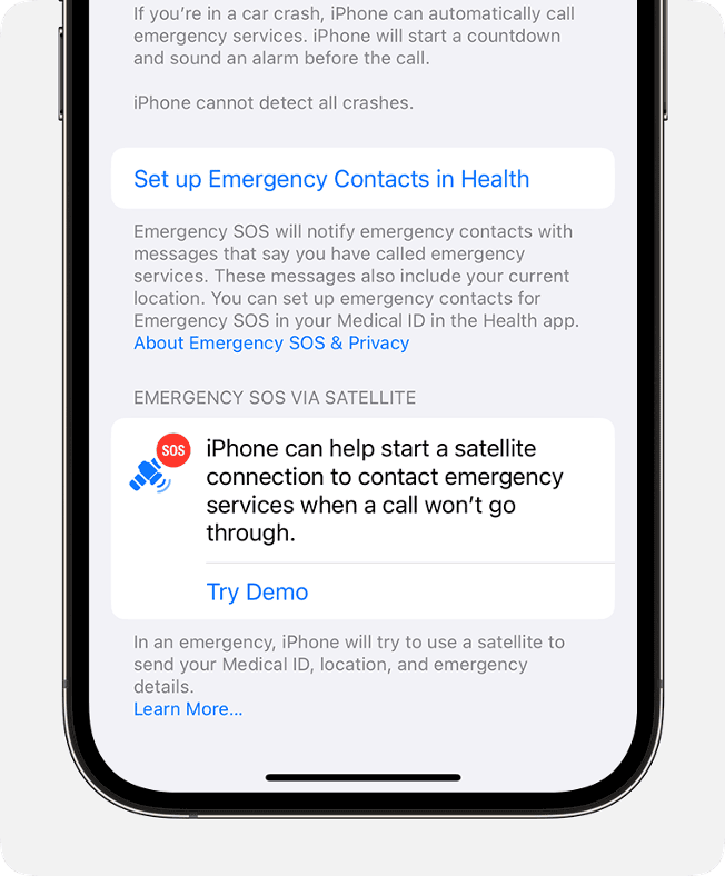 Apple SOS Emergency Service