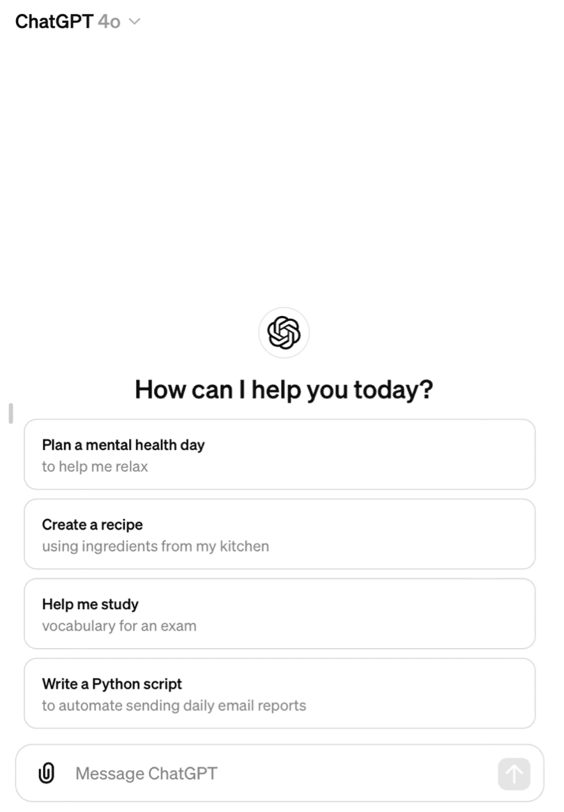 Message ChatGPT GPT-4o