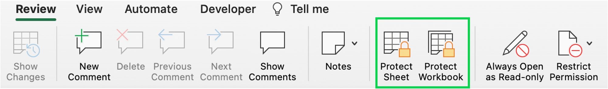 Protect Sheet dialog in Excel prompting for password to lock sensitive employee information