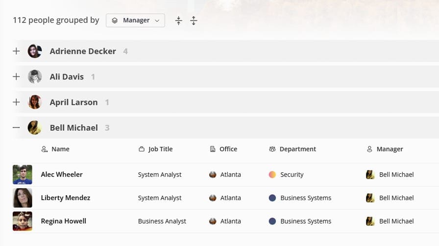 OneDirectory span of control feature