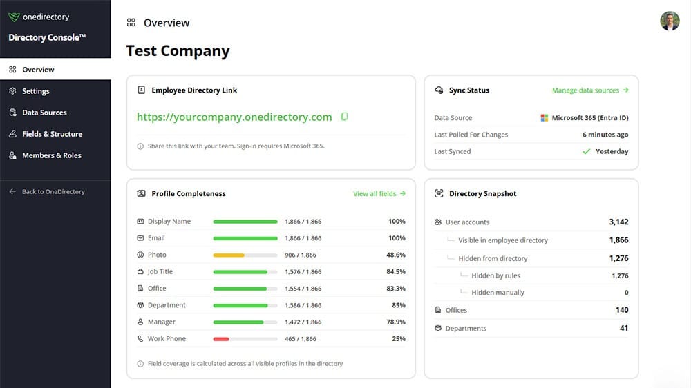 Screenshot of OneDirectory Directory Console™