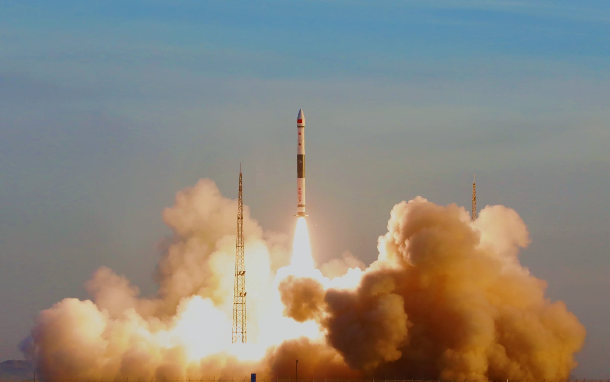 Kuaizhou-1A lifting off from its launch pad at the Jiuquan Satellite Launch Center with Tianmu-1 11-14.