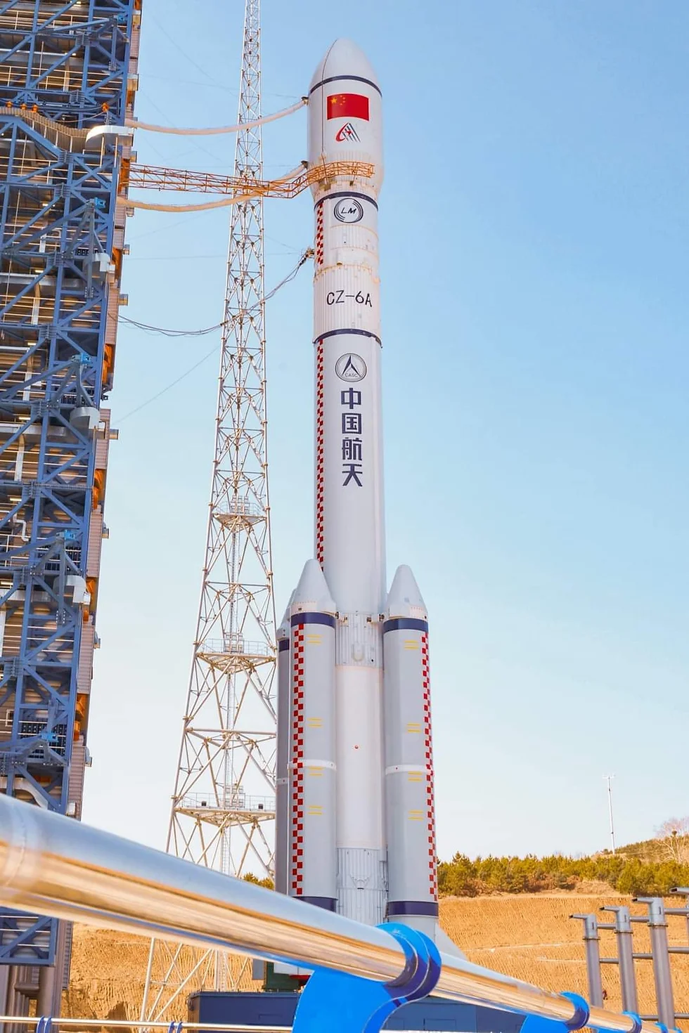 The Long March 6A on its launch pad at the Taiyuan Satellite Launch Center.