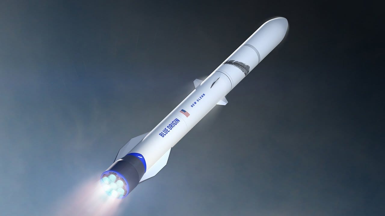 A render of New Glenn during first stage flight. ยฉBlue Origin