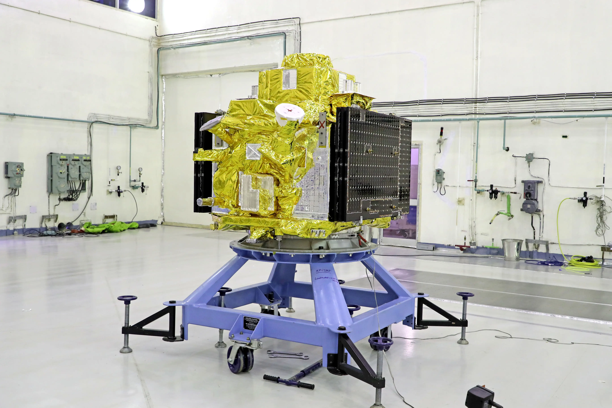 XPoSat during payload processing prior to being encapsulated. ยฉISRO