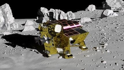 A render of SLIM on the lunar surface. ©JAXA