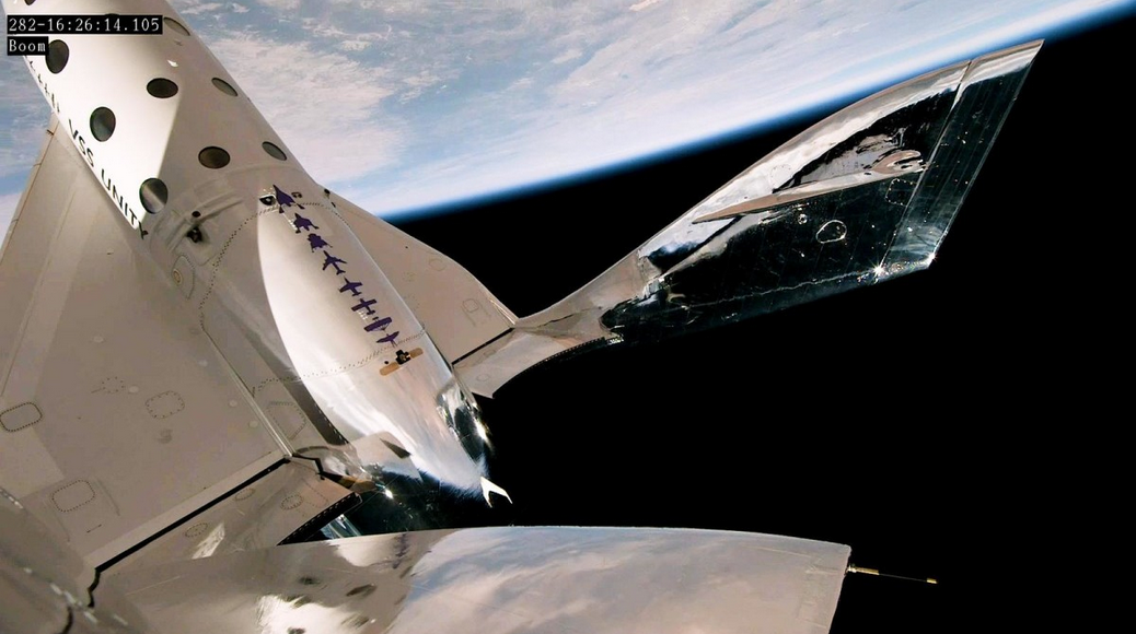 VSS Unity during a suborbital flight in 2022. ©Virgin Galactic