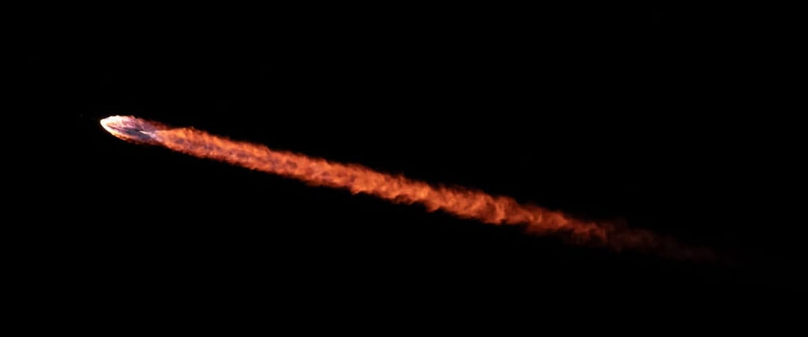 Falcon 9 during first-stage flight for the NROL-146 mission. ©SpaceX