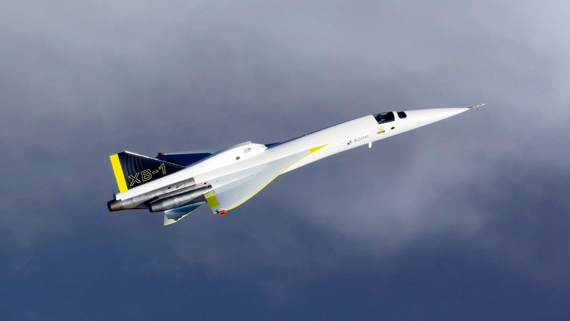 Boom's XB-1 demonstrator aircraft during its first supersonic flight. ©Boom Technology