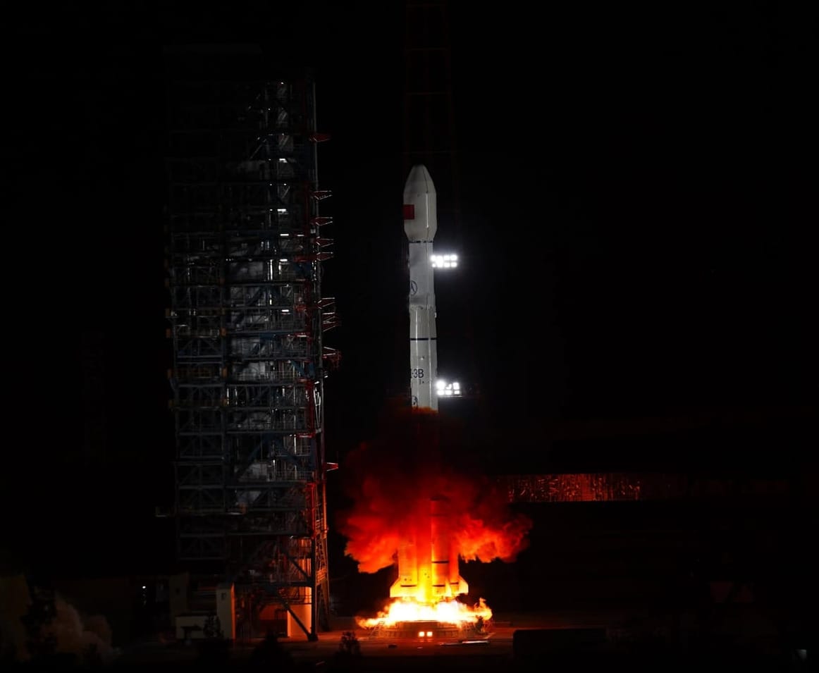 The Long March 3B/E lifting off from Launch Complex 2 on March 26th.