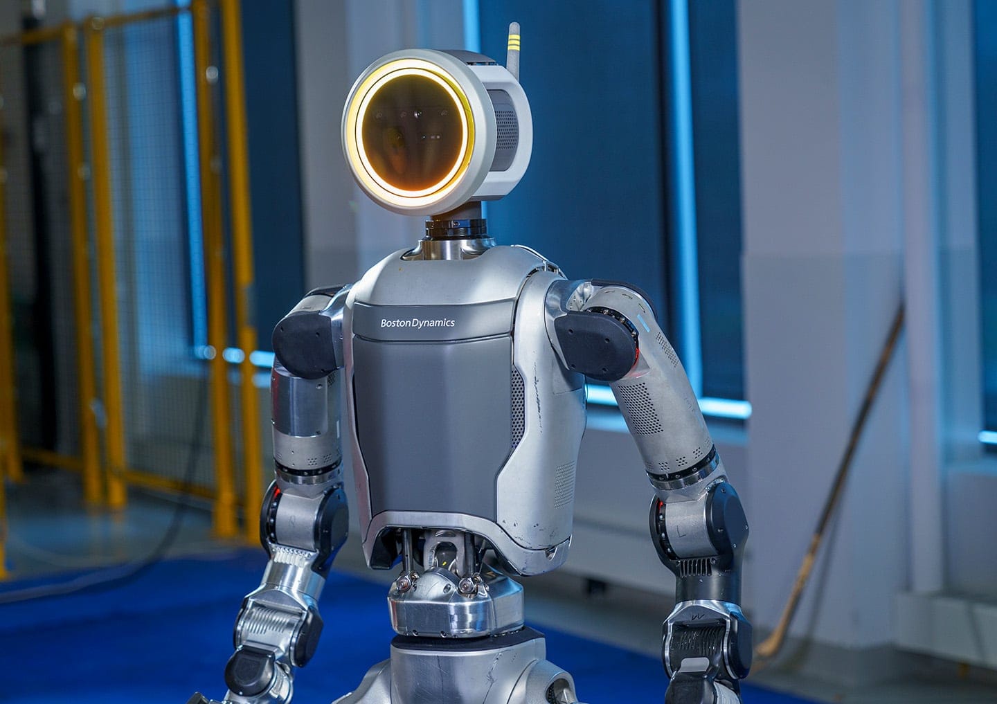 Boston Dynamic's Atlas robot standing in the companies facility