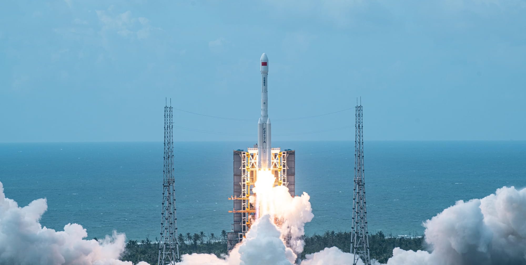 The Long March 7A Y14 vehicle launching from the Wenchang Space Launch Site with Yaogan-45.