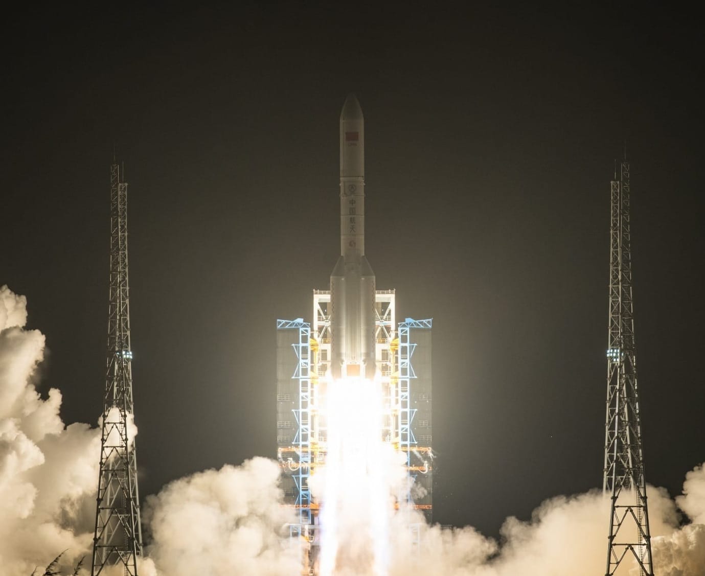 The Long March 5 Y9 vehicle lifting off from the Wenchang Space Launch Site.