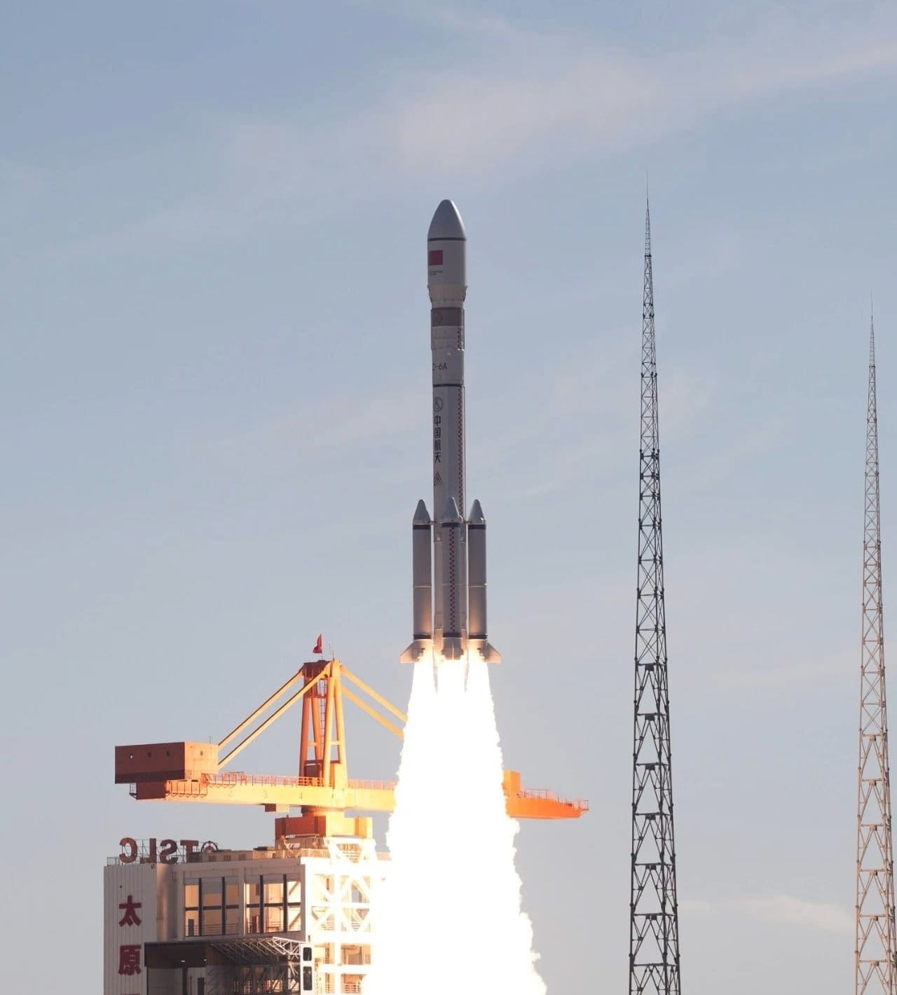 The Long March 6A Y24 vehicle blasts off from the Taiyuan Satellite Launch Center.