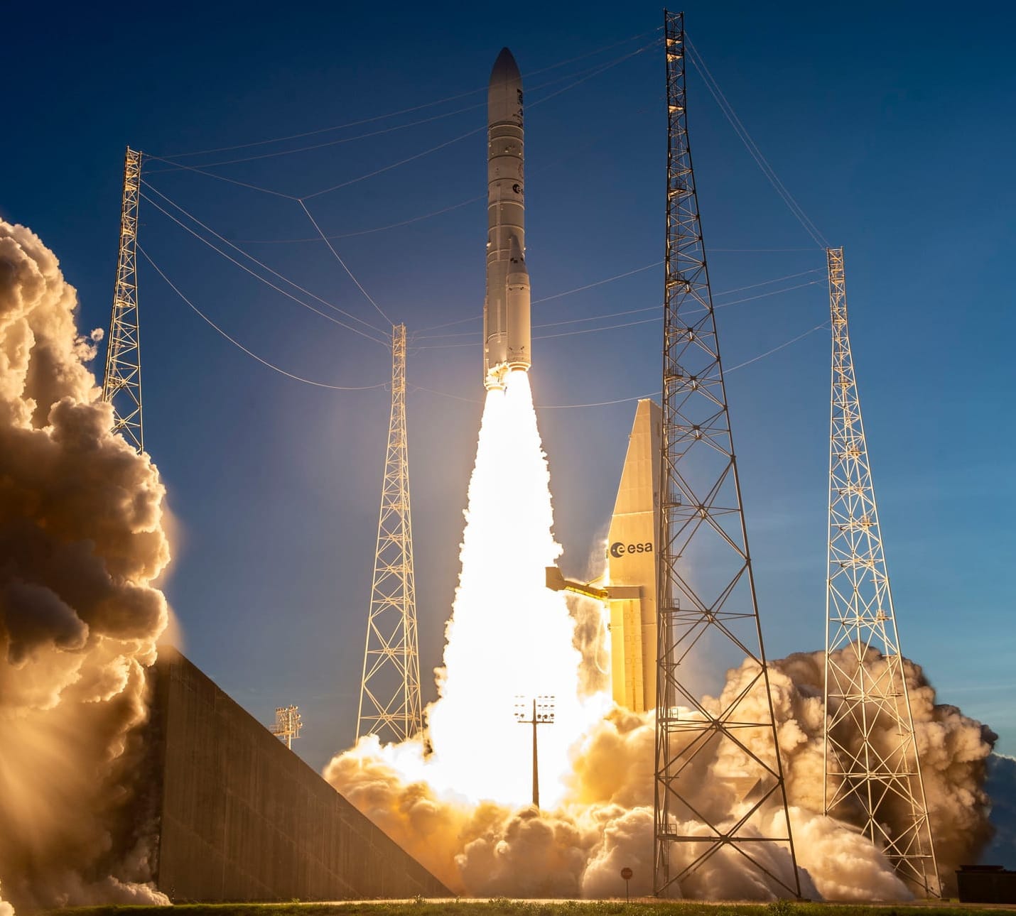 Ariane 6 lifting off from the Guiana Space Center carrying Sentinel-1D. ยฉArianespace