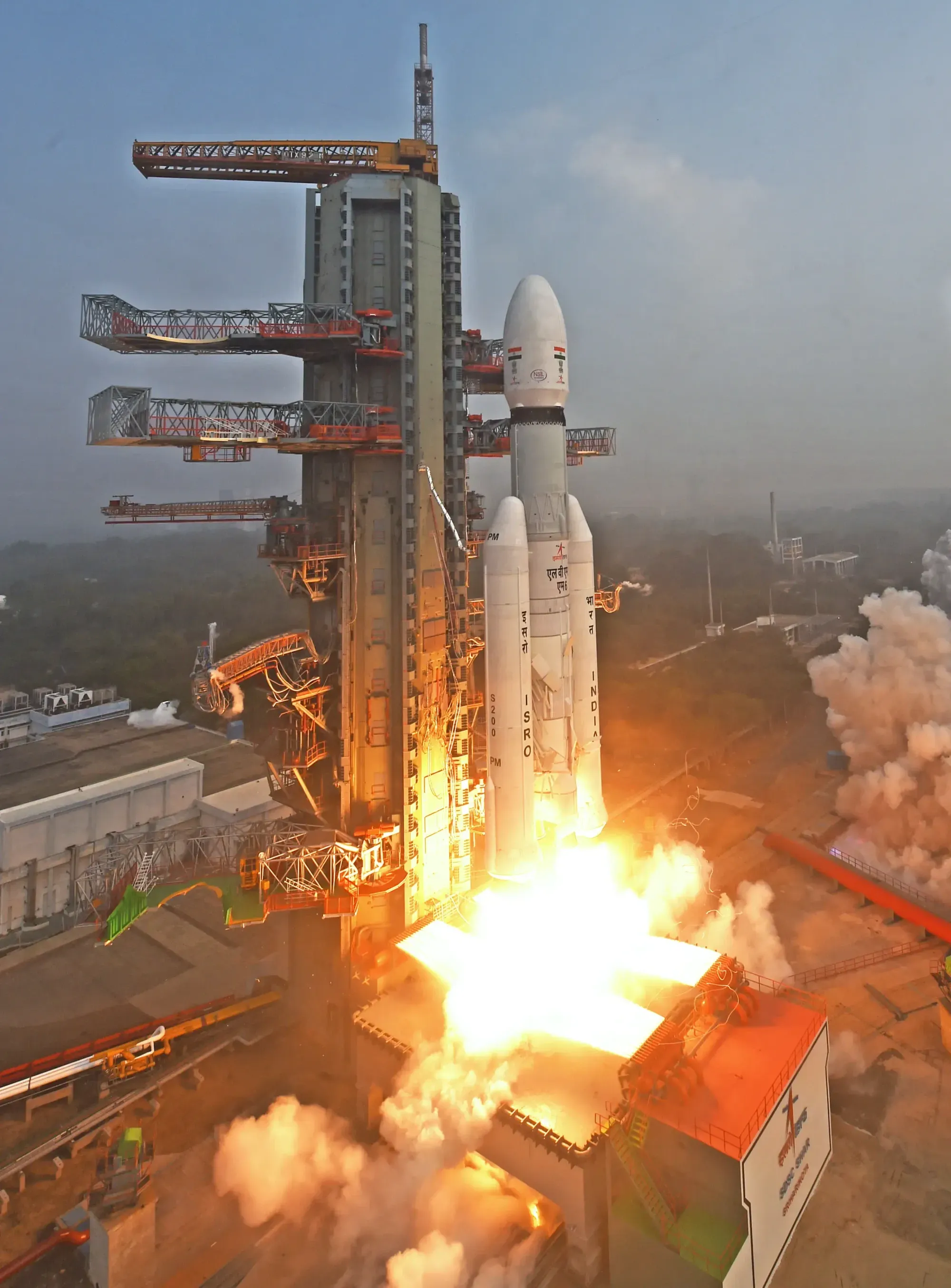 The LVM-3 rocket blasting off from the Satish Dhawan Space Center on December 24th 2025. ยฉIndian Space Research Organization