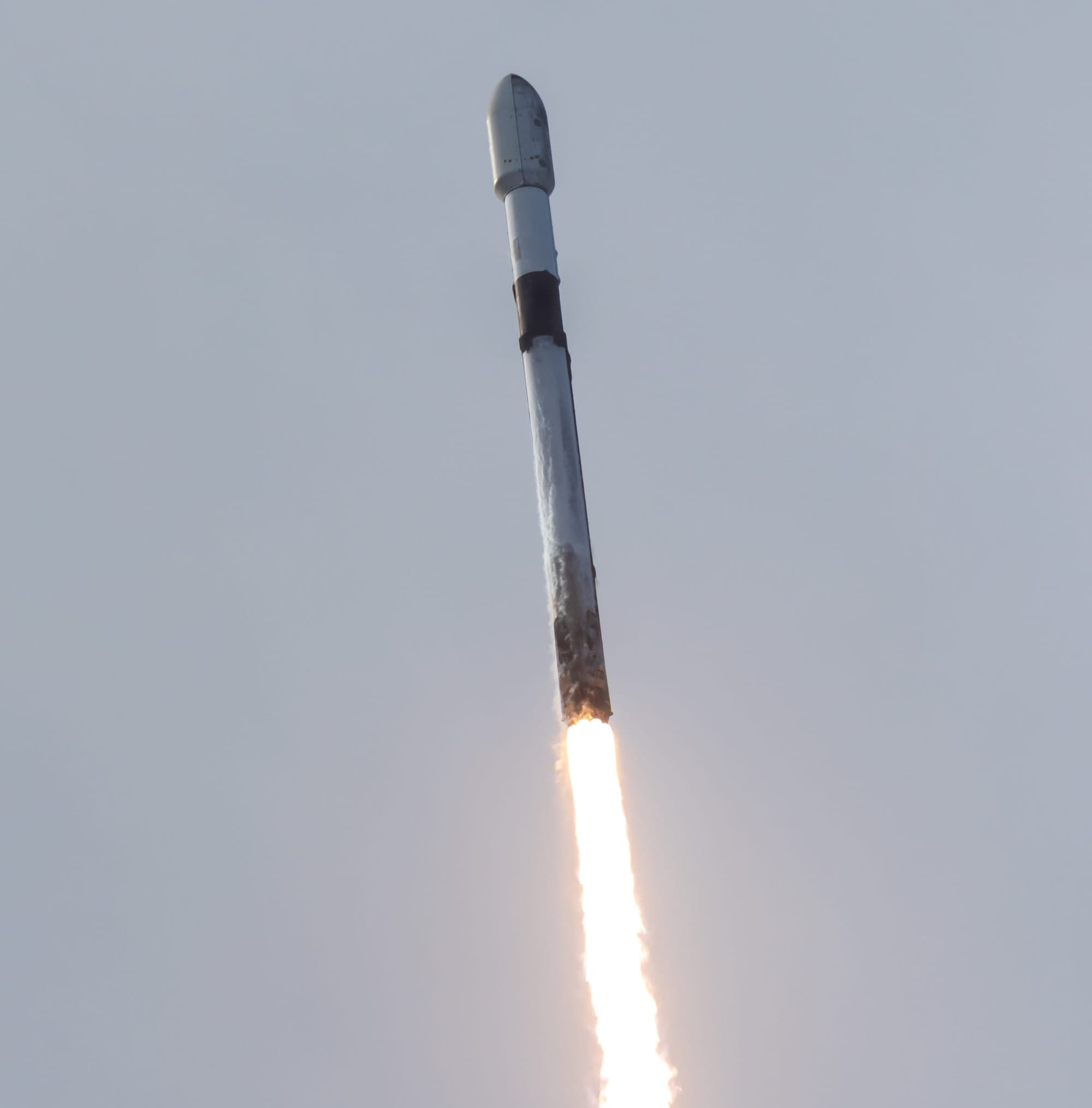 Falcon 9 during first-stage flight for the Starlink Group 17-34 mission on February 11th. ©SpaceX