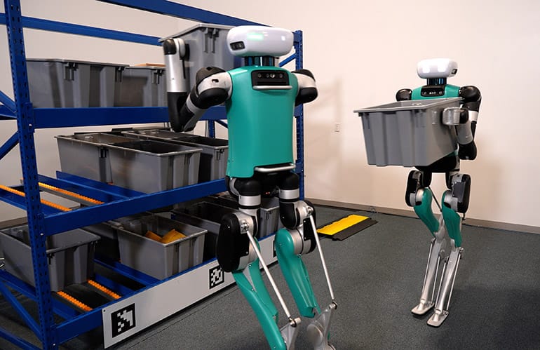Two Agility Digit robots
