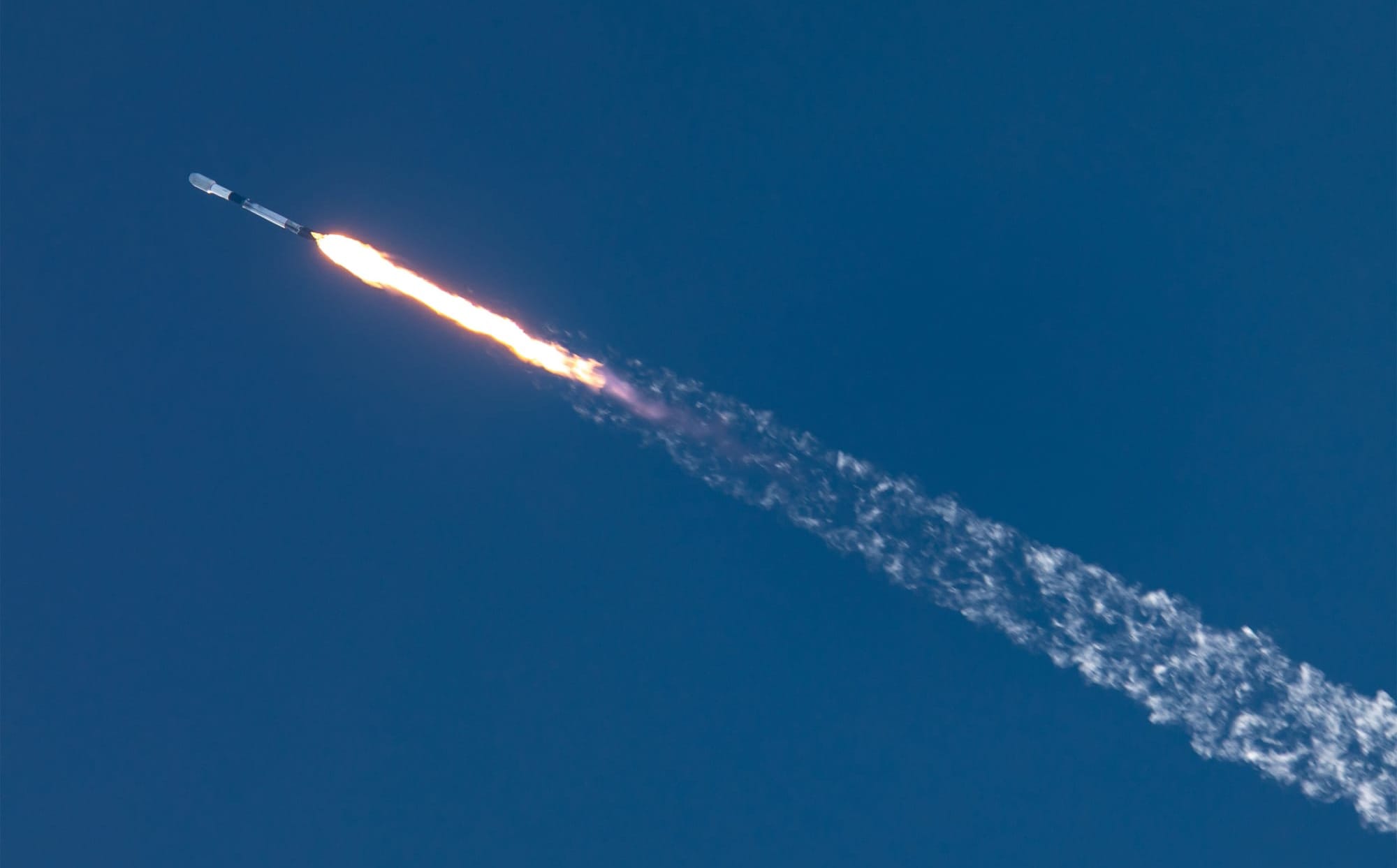 Falcon 9 during first-stage flight for the NROL-172 mission on May 12th 2026. ©SpaceX