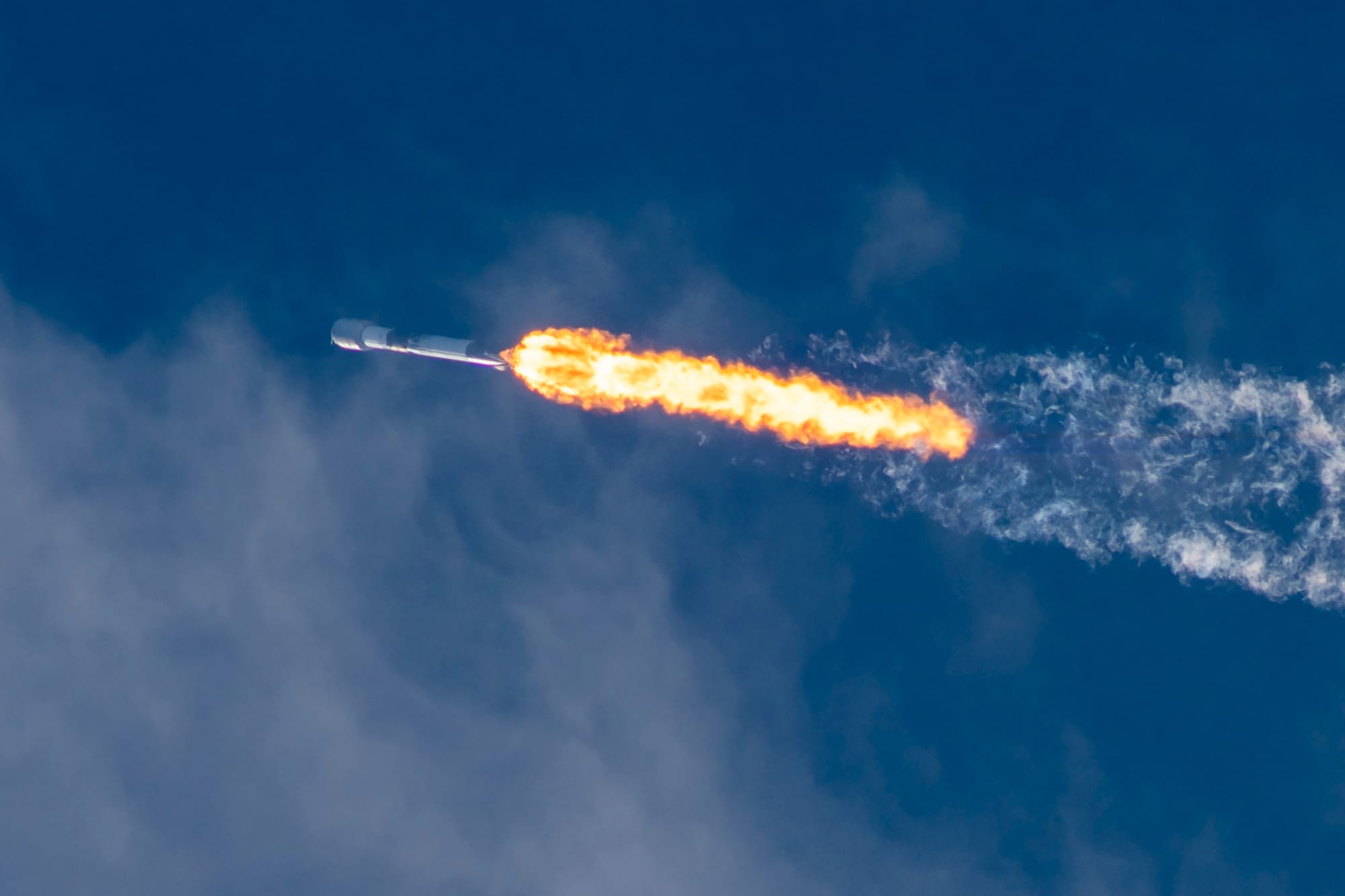 Falcon 9 during first-stage flight for the Starlink Group 10-54 mission on June 12th 2026. ยฉSpaceX
