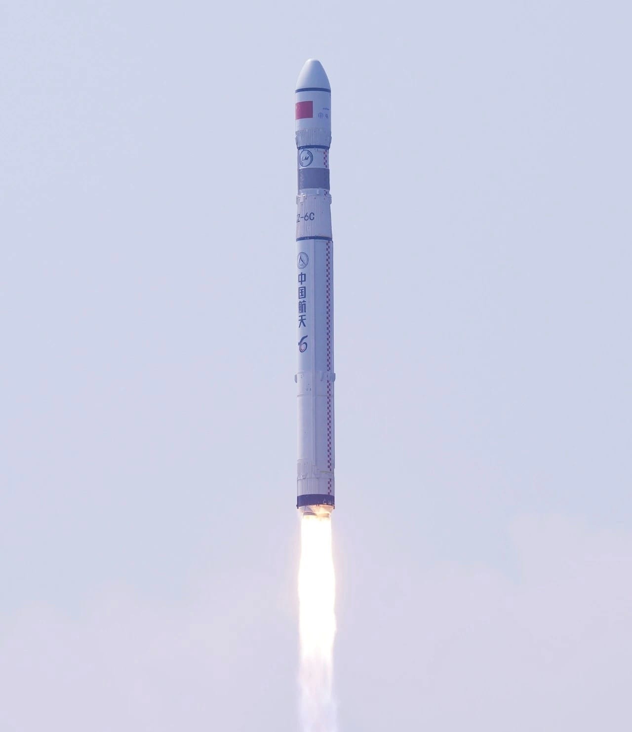 The Long March 6C Y1 vehicle during first-stage flight from the Taiyuan Satellite Launch Center on August 26th 2026. ยฉChina Aerospace Science and Technology Corporation