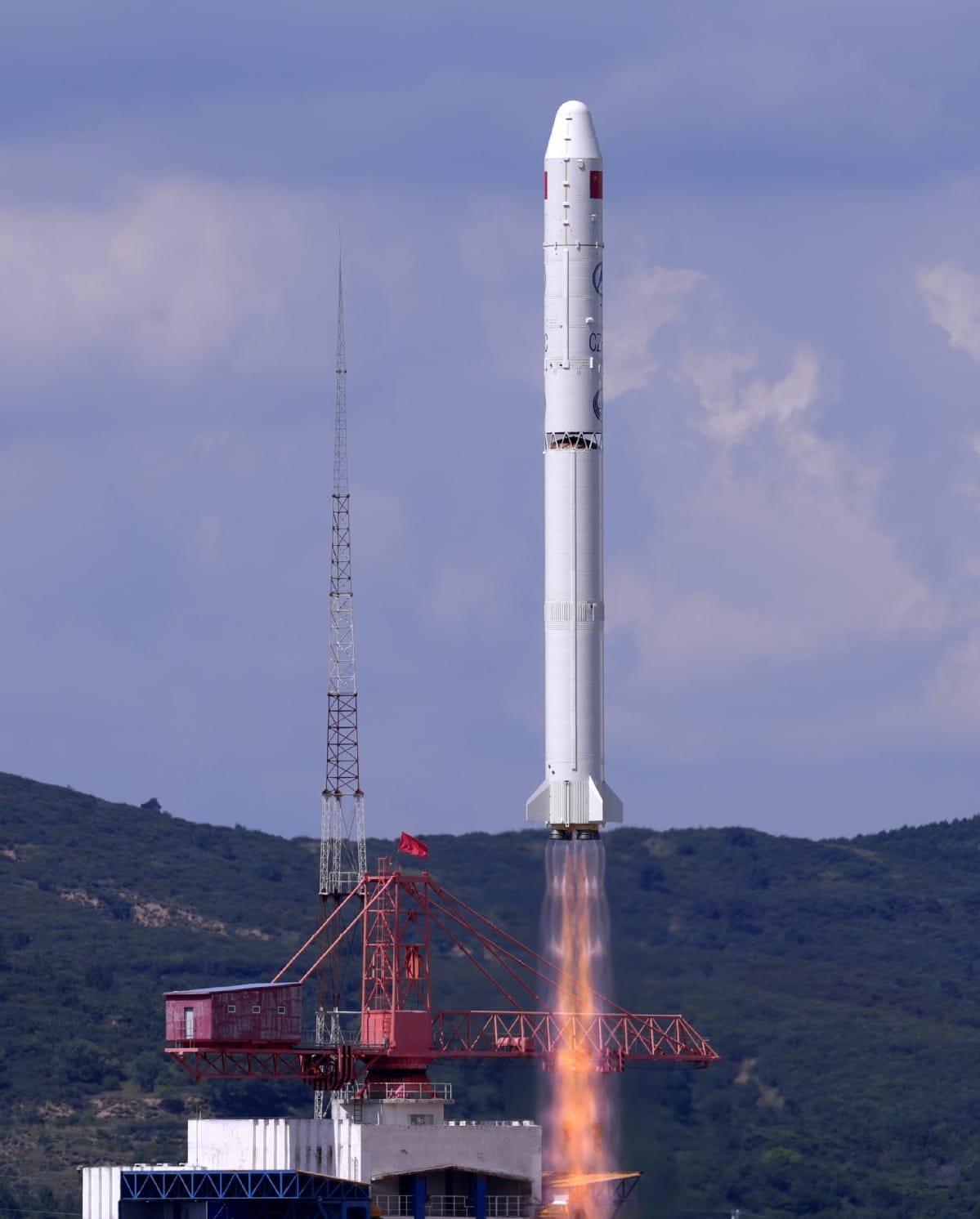 The Long March 2C launch vehicle during first-stage flight from the Taiyuan Satellite Launch Center on August 17th 2026. ยฉChina Aerospace Science and Technology Corporation