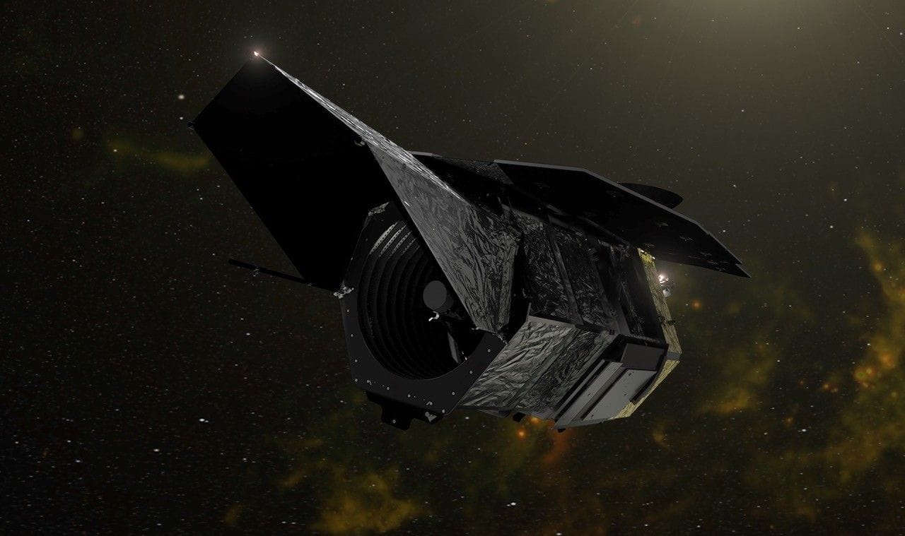 A render of the Nancy Grace Roman Space Telescope floating in deep space for observations. ©NASA