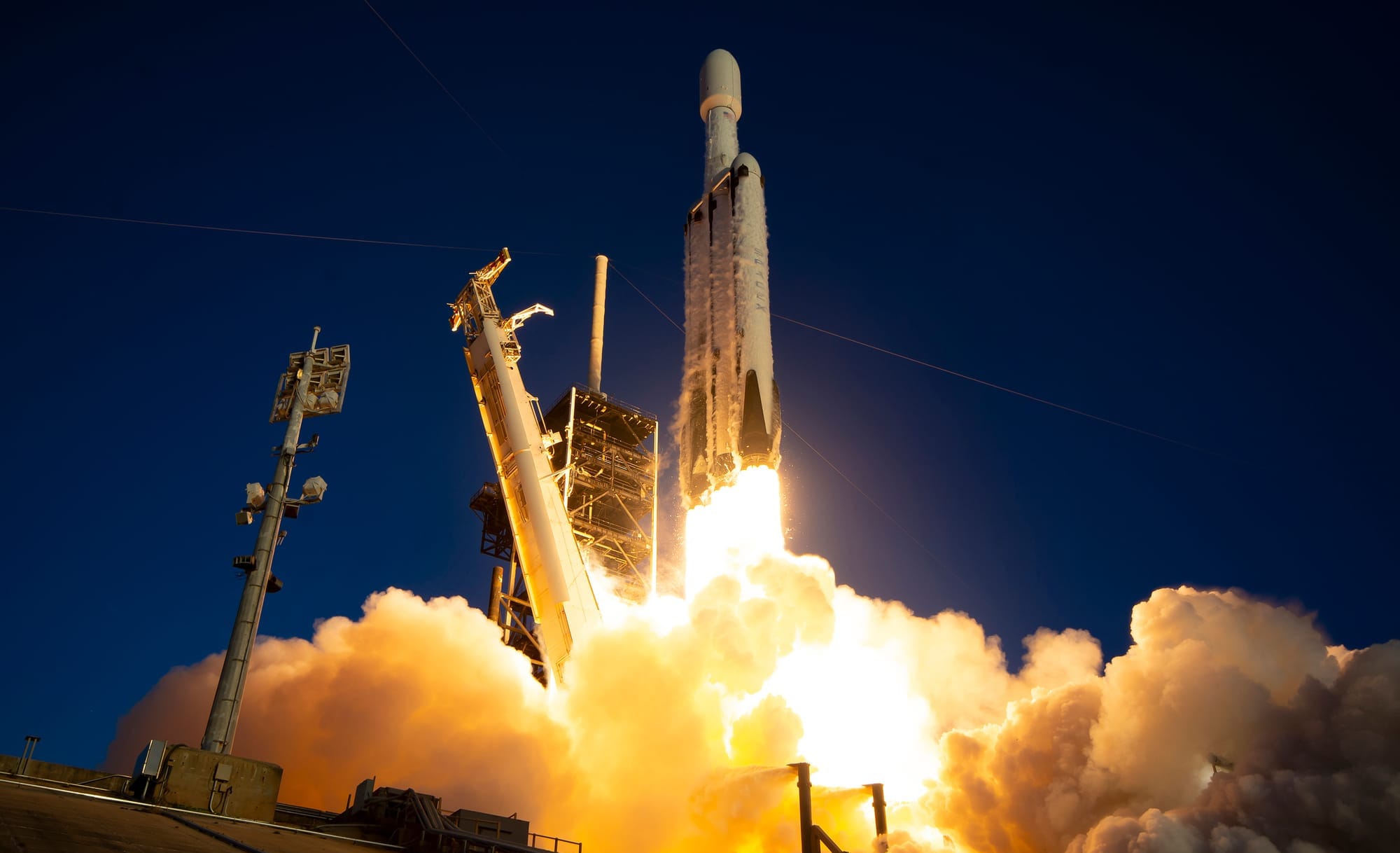 Falcon Heavy departing from Launch Complex 39A with the Nancy Grace Roman Space Telescope on August 30th 2026. ยฉSpaceX