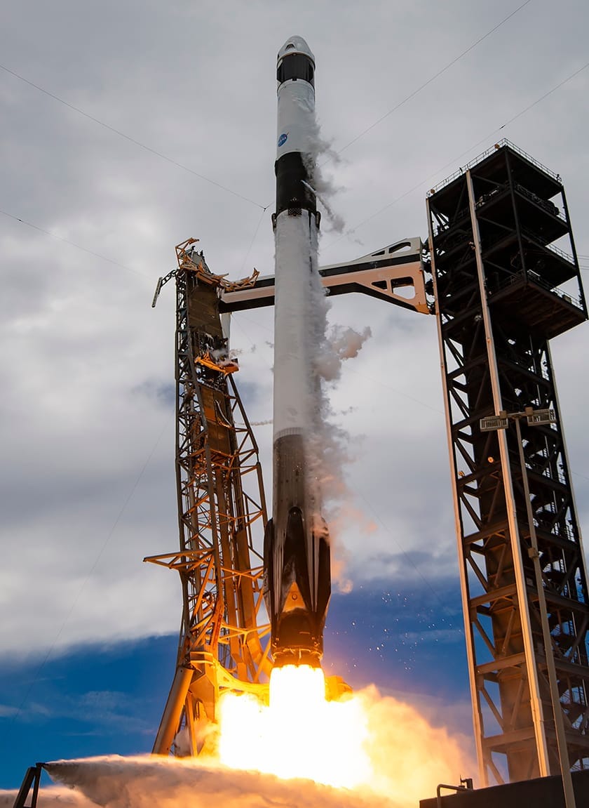 Falcon 9 departing from Space Launch Complex 40 for the Crew-13 mission on October 1st 2026. ©SpaceX