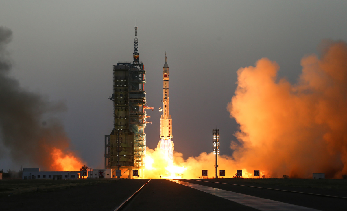 A Long March 2F rocket carrying Shenzhou-11 lifting off in October 2016.