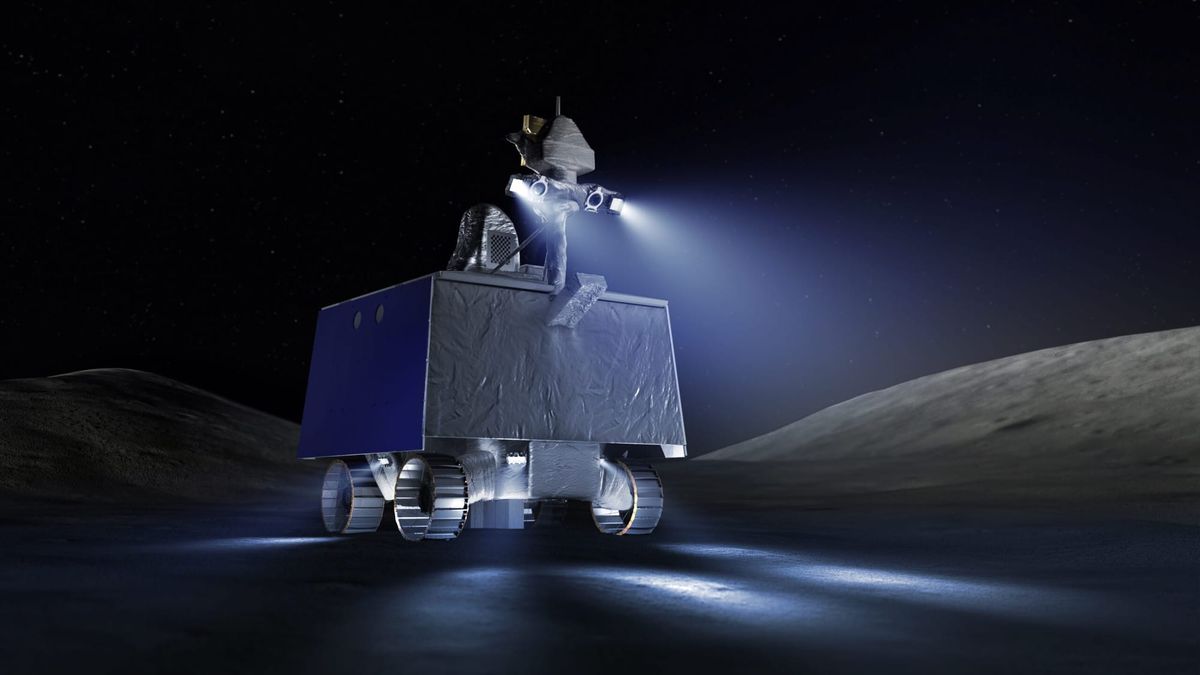 A render of NASA's VIPER rover on the lunar surface. ©NASA