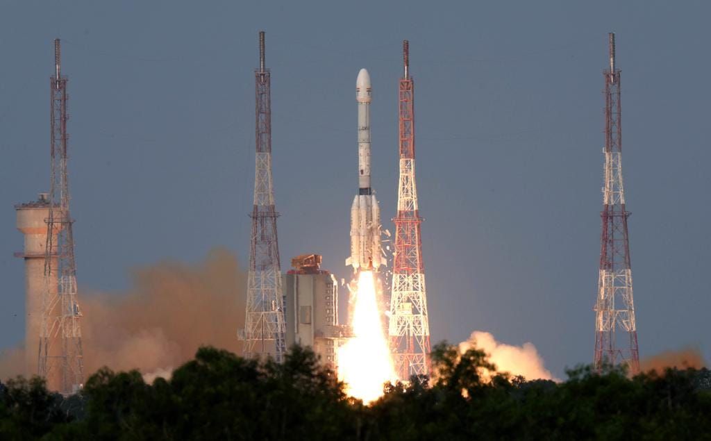 The Geosynchronous Satellite Launch Vehicle Mark II launches with NISAR. ©ISRO