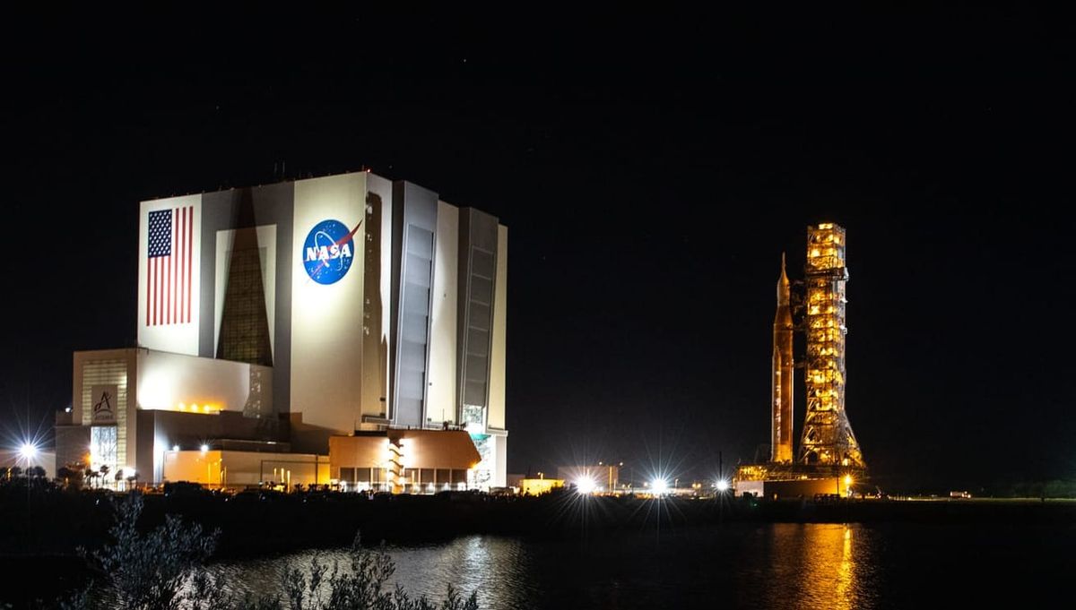 SLS rolling out at the Kennedy Space Center in November 2022. ©Isaac Watson/NASA